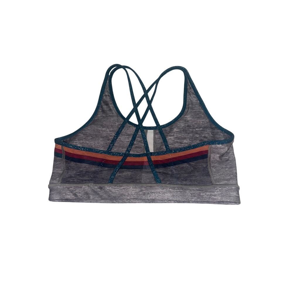Peloton Glitter Strappy Sports Bra Women’s XL Gray Rainbow Low Impact Activewear - Picture 6 of 6